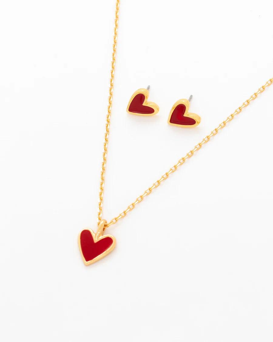 Set Collar + Aretes Corazón Avemaría